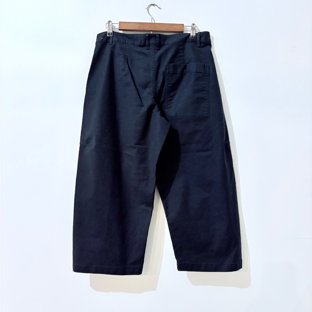 Anthropologie Maeve Navy Curved Ankle Cotton Barrel Chino Pants Pockets 10 - Picture 7 of 7